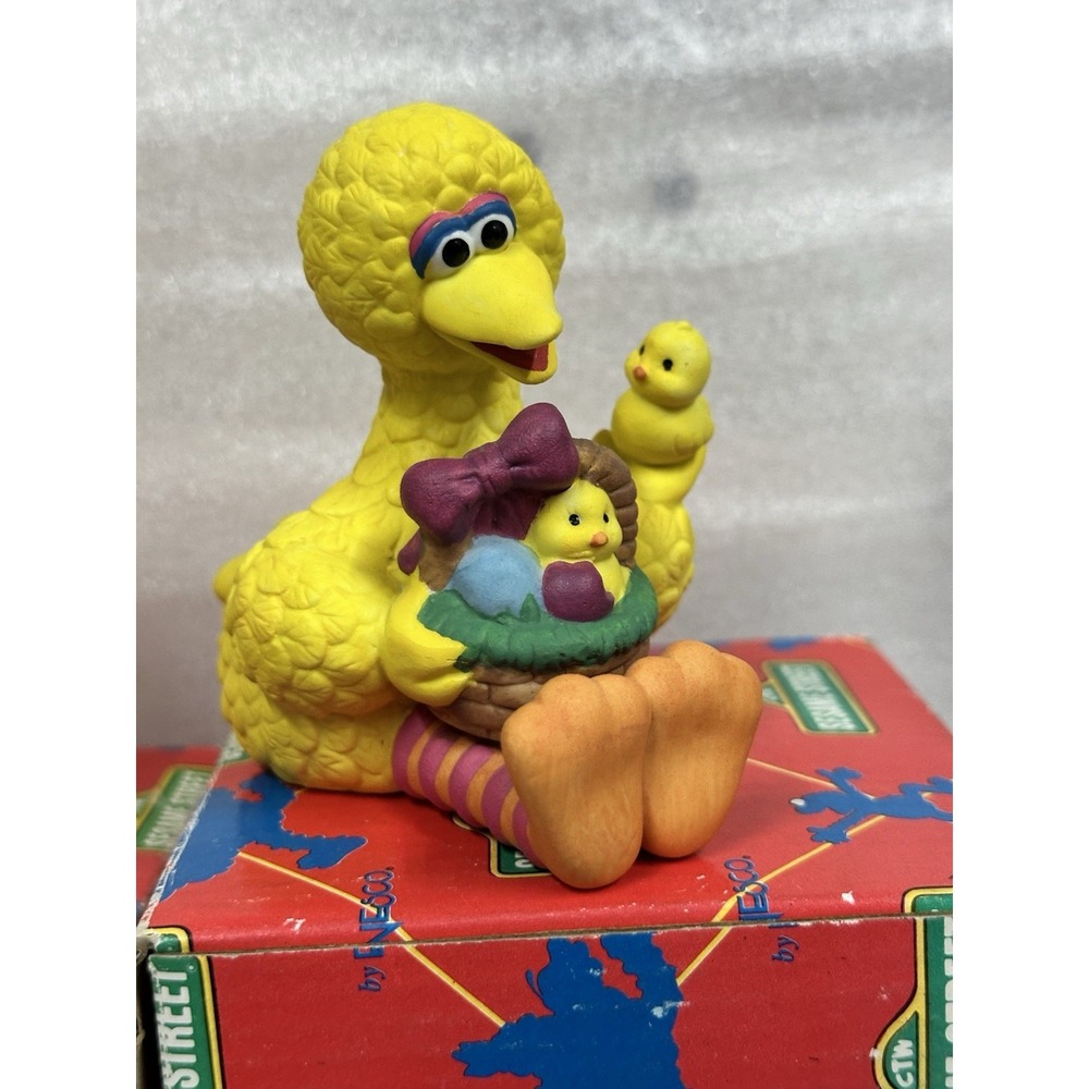 Vintage Sesame Street Big Bird Licensed Enesco 1993 Set Of 2 In Original Box - Picture 4 of 12
